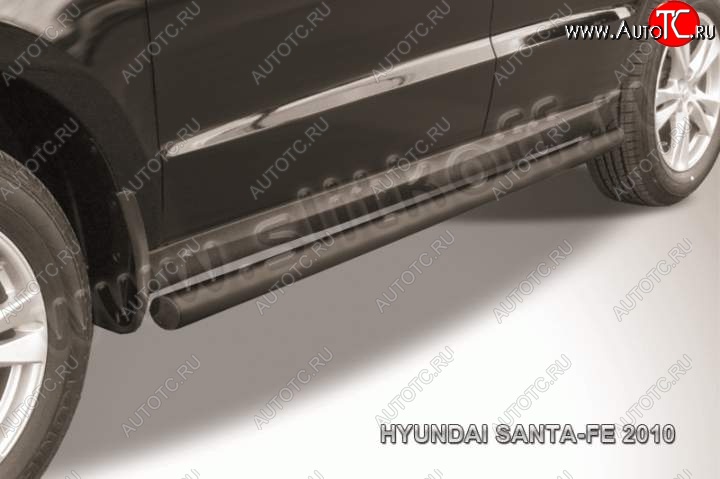 9 999 р. Защита порогов из трубы d57 Slitkoff Hyundai Santa Fe CM рестайлинг (2009-2012) (Цвет: серебристый)  с доставкой в г. Воронеж