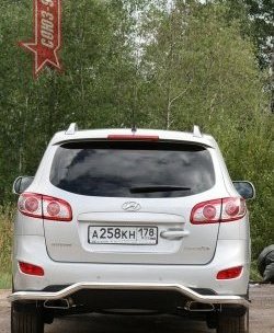 11 159 р. Защита заднего бампера Souz-96 (d60) Hyundai Santa Fe CM рестайлинг (2009-2012)  с доставкой в г. Воронеж. Увеличить фотографию 3