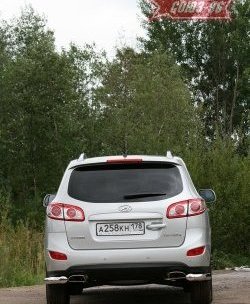 1 219 р. Защита заднего бампера из двух боковых уголков (d76) SOUZ-96 Hyundai Santa Fe CM рестайлинг (2009-2012)  с доставкой в г. Воронеж. Увеличить фотографию 1