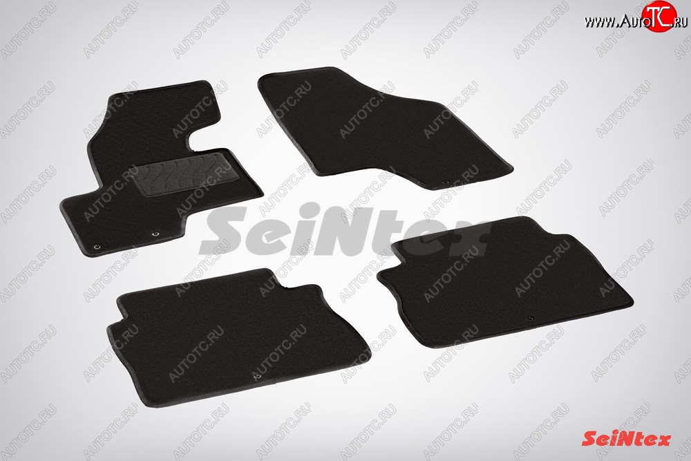 2 999 р. Износостойкие коврики в салон SeiNtex Premium LUX 4 шт. (ворсовые) Hyundai Santa Fe CM рестайлинг (2009-2012)  с доставкой в г. Воронеж