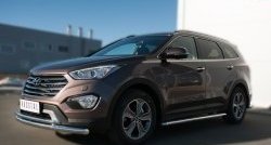 18 699 р. Защита переднего бампера (2 трубыØ63 и 42 мм, нержавейка) SLITKOFF  Hyundai Grand Santa Fe  1 DM (2013-2016) дорестайлинг  с доставкой в г. Воронеж. Увеличить фотографию 4