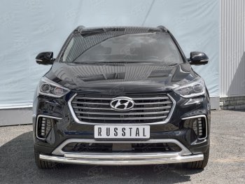 18 599 р. Защита переднего бампера (2 трубыØ42 мм, нержавейка) SLITKOFF  Hyundai Grand Santa Fe  1 DM (2016-2018) рестайлинг  с доставкой в г. Воронеж. Увеличить фотографию 3