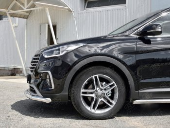 15 299 р. Одинарная защита переднего бампера диаметром 63 мм SLITKOFF  Hyundai Grand Santa Fe  1 DM (2016-2018) рестайлинг  с доставкой в г. Воронеж. Увеличить фотографию 2