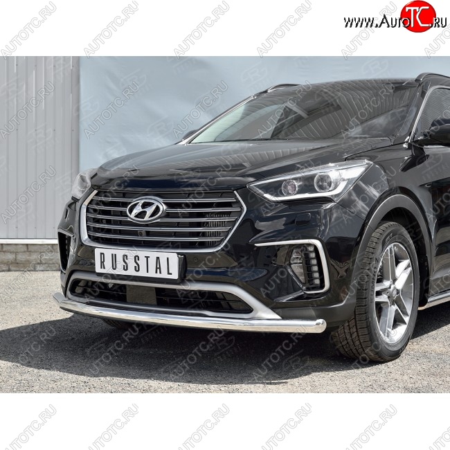 15 299 р. Одинарная защита переднего бампера диаметром 63 мм SLITKOFF  Hyundai Grand Santa Fe  1 DM (2016-2018) рестайлинг  с доставкой в г. Воронеж