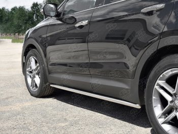 17 999 р. Защита порогов из круглой трубы диаметром 42 мм SLITKOFF v1  Hyundai Grand Santa Fe  1 DM (2016-2018) рестайлинг  с доставкой в г. Воронеж. Увеличить фотографию 2