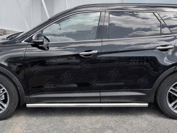 19 999 р. Защита порогов из круглой трубы диаметром 63 мм SLITKOFF v3  Hyundai Grand Santa Fe  1 DM (2016-2018) рестайлинг  с доставкой в г. Воронеж. Увеличить фотографию 2