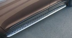 24 649 р. Широкая защита порогов SLITKOFF  Hyundai Grand Santa Fe  1 DM (2013-2016) дорестайлинг  с доставкой в г. Воронеж. Увеличить фотографию 2