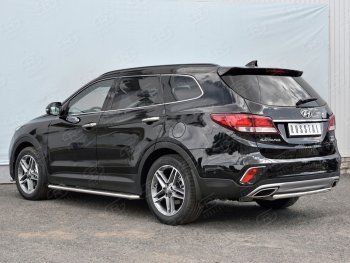 12 549 р. Одинарная защита заднего бампера из трубы d42 мм SLITKOFF  Hyundai Grand Santa Fe  1 DM (2016-2018) рестайлинг  с доставкой в г. Воронеж. Увеличить фотографию 2