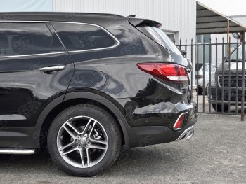 12 549 р. Одинарная защита заднего бампера из трубы d42 мм SLITKOFF  Hyundai Grand Santa Fe  1 DM (2016-2018) рестайлинг  с доставкой в г. Воронеж. Увеличить фотографию 3