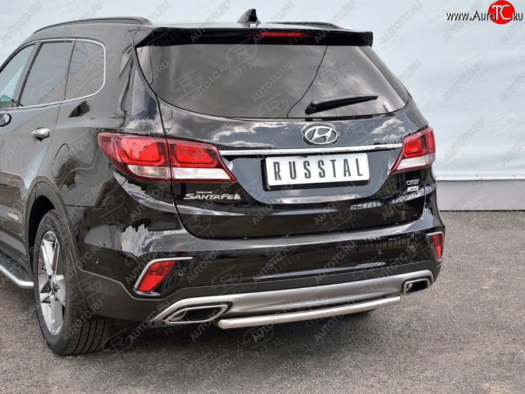 12 549 р. Одинарная защита заднего бампера из трубы d42 мм SLITKOFF  Hyundai Grand Santa Fe  1 DM (2016-2018) рестайлинг  с доставкой в г. Воронеж