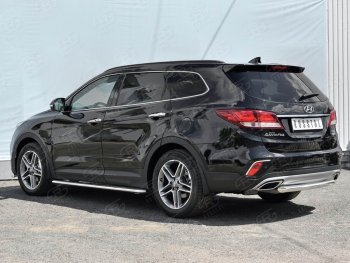 13 199 р. Одинарная защита заднего бампера из трубы d63 мм SLITKOFF  Hyundai Grand Santa Fe  1 DM (2016-2018) рестайлинг  с доставкой в г. Воронеж. Увеличить фотографию 3