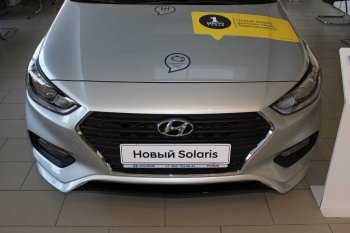 4 999 р. Накладка на передний бампер АвтоКрат  Hyundai Solaris  HCR (2017-2020) седан дорестайлинг (Неокрашенная)  с доставкой в г. Воронеж. Увеличить фотографию 4