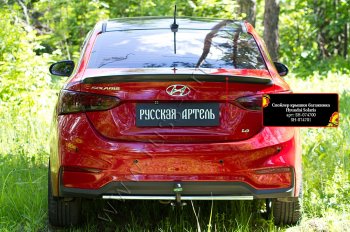 1 699 р. Лип спойлер RA Hyundai Solaris HCR седан рестайлинг (2020-2022) (Неокрашенный)  с доставкой в г. Воронеж. Увеличить фотографию 2