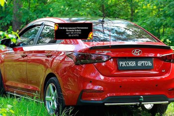 1 699 р. Лип спойлер RA Hyundai Solaris HCR седан рестайлинг (2020-2022) (Неокрашенный)  с доставкой в г. Воронеж. Увеличить фотографию 3