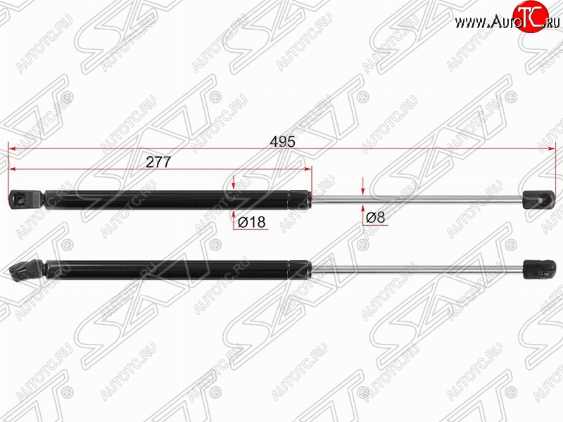 539 р. Упор крышки багажника SAT (газовый) Hyundai Solaris RBr хэтчбэк дорестайлинг (2010-2014)  с доставкой в г. Воронеж