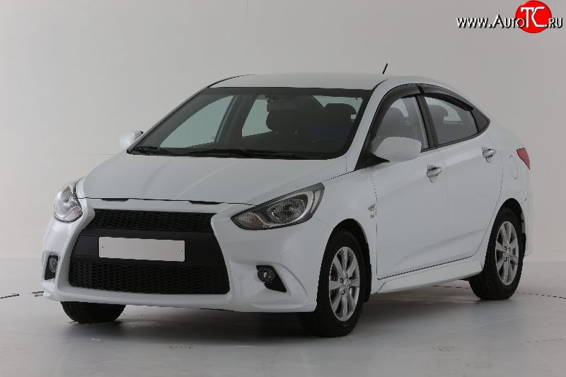 13 499 р. Передний бампер Lexus Style Hyundai Solaris RBr хэтчбэк дорестайлинг (2010-2014) (Неокрашенный)  с доставкой в г. Воронеж