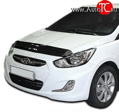 4 599 р. Дефлектор капота NovLine Hyundai Solaris RBr хэтчбэк дорестайлинг (2010-2014)  с доставкой в г. Воронеж