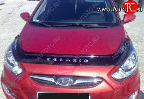 999 р. Дефлектор капота Russtal Hyundai Solaris RBr седан дорестайлинг (2010-2014)  с доставкой в г. Воронеж