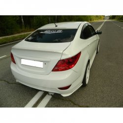 4 499 р. Козырёк на заднее стекло HS-3 Hyundai Solaris RBr седан дорестайлинг (2010-2014) (Неокрашенный)  с доставкой в г. Воронеж. Увеличить фотографию 2