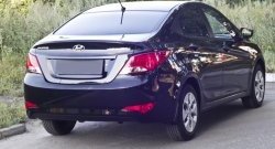 1 179 р. Накладка на верхнюю часть заднего бампера RA Hyundai Solaris RBr седан рестайлинг (2014-2017)  с доставкой в г. Воронеж. Увеличить фотографию 2
