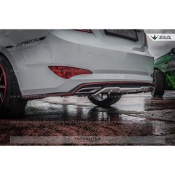 8 999 р. Накладка на задний бампер TopKontur Design Hyundai Solaris RBr седан дорестайлинг (2010-2014) (Неокрашенная)  с доставкой в г. Воронеж. Увеличить фотографию 4