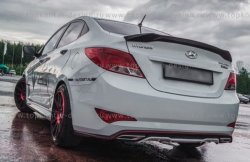 Накладка на задний бампер TopKontur Design Hyundai Solaris  RBr (2010-2014) седан дорестайлинг