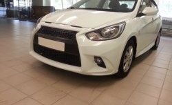 13 499 р. Передний бампер Lexus Style Hyundai Solaris RBr хэтчбэк дорестайлинг (2010-2014) (Неокрашенный)  с доставкой в г. Воронеж. Увеличить фотографию 2