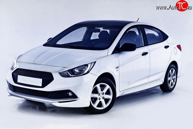 13 499 р. Передний бампер Sport Hyundai Solaris RBr седан дорестайлинг (2010-2014) (Неокрашенный)  с доставкой в г. Воронеж