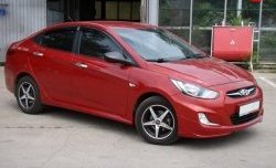 4 749 р. Пороги накладки Sport v2 Hyundai Solaris RBr седан дорестайлинг (2010-2014) (Неокрашенные)  с доставкой в г. Воронеж. Увеличить фотографию 1