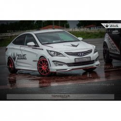 4 999 р. Пороги накладки TopKontur Design  Hyundai Solaris  RBr (2010-2017), KIA Rio  3 QB (2011-2017) (Неокрашенные)  с доставкой в г. Воронеж. Увеличить фотографию 2