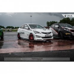 4 999 р. Пороги накладки TopKontur Design KIA Rio 3 QB дорестайлинг седан (2011-2015) (Неокрашенные)  с доставкой в г. Воронеж. Увеличить фотографию 3