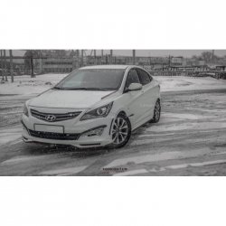 1 499 р. Реснички на фары HS1 Hyundai Solaris RBr седан дорестайлинг (2010-2014) (Неокрашенные)  с доставкой в г. Воронеж. Увеличить фотографию 5