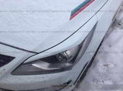 1 499 р. Реснички на фары HS1 Hyundai Solaris RBr седан дорестайлинг (2010-2014) (Неокрашенные)  с доставкой в г. Воронеж. Увеличить фотографию 6