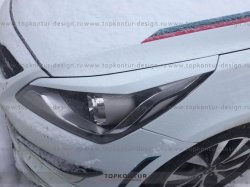 1 499 р. Реснички на фары HS1 Hyundai Solaris RBr седан дорестайлинг (2010-2014) (Неокрашенные)  с доставкой в г. Воронеж. Увеличить фотографию 7
