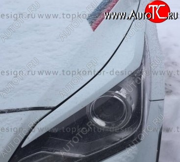 1 499 р. Реснички на фары HS1 Hyundai Solaris RBr седан дорестайлинг (2010-2014) (Неокрашенные)  с доставкой в г. Воронеж