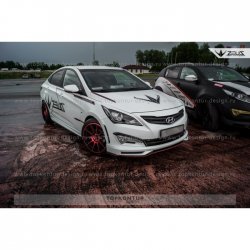 1 499 р. Реснички на фары Zeus Hyundai Solaris RBr седан дорестайлинг (2010-2014) (Неокрашенные)  с доставкой в г. Воронеж. Увеличить фотографию 4