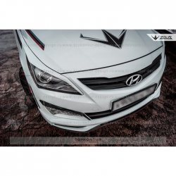 1 499 р. Реснички на фары Zeus Hyundai Solaris RBr седан дорестайлинг (2010-2014) (Неокрашенные)  с доставкой в г. Воронеж. Увеличить фотографию 5