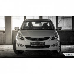 1 499 р. Реснички на фары Zeus Hyundai Solaris RBr седан дорестайлинг (2010-2014) (Неокрашенные)  с доставкой в г. Воронеж. Увеличить фотографию 6
