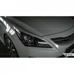 1 499 р. Реснички на фары Zeus Hyundai Solaris RBr седан дорестайлинг (2010-2014) (Неокрашенные)  с доставкой в г. Воронеж. Увеличить фотографию 9