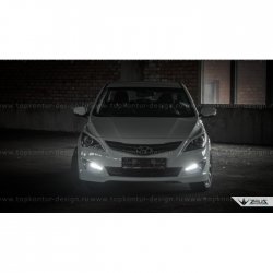 1 499 р. Реснички на фары Zeus Hyundai Solaris RBr седан дорестайлинг (2010-2014) (Неокрашенные)  с доставкой в г. Воронеж. Увеличить фотографию 10