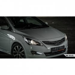 1 499 р. Реснички на фары Zeus Hyundai Solaris RBr седан дорестайлинг (2010-2014) (Неокрашенные)  с доставкой в г. Воронеж. Увеличить фотографию 11