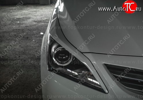 1 499 р. Реснички на фары Zeus Hyundai Solaris RBr седан дорестайлинг (2010-2014) (Неокрашенные)  с доставкой в г. Воронеж