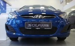 1 469 р. Сетка на бампер Russtal (черная) Hyundai Solaris RBr хэтчбэк дорестайлинг (2010-2014)  с доставкой в г. Воронеж. Увеличить фотографию 4