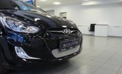 1 539 р. Сетка на бампер Russtal (хром) Hyundai Solaris RBr седан дорестайлинг (2010-2014)  с доставкой в г. Воронеж. Увеличить фотографию 5