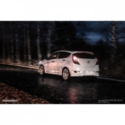 4 699 р. Спойлер TopKontur Design Hyundai Solaris RBr хэтчбэк рестайлинг (2014-2017) (Неокрашенный)  с доставкой в г. Воронеж. Увеличить фотографию 2