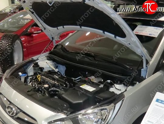 2 199 р. Газовые упоры капота Berkut Hyundai Solaris RBr седан дорестайлинг (2010-2014)  с доставкой в г. Воронеж