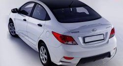 13 499 р. Задний бампер Sport Hyundai Solaris RBr седан дорестайлинг (2010-2014) (Неокрашенный)  с доставкой в г. Воронеж. Увеличить фотографию 2