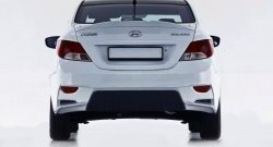 13 499 р. Задний бампер Sport Hyundai Solaris RBr седан дорестайлинг (2010-2014) (Неокрашенный)  с доставкой в г. Воронеж. Увеличить фотографию 4