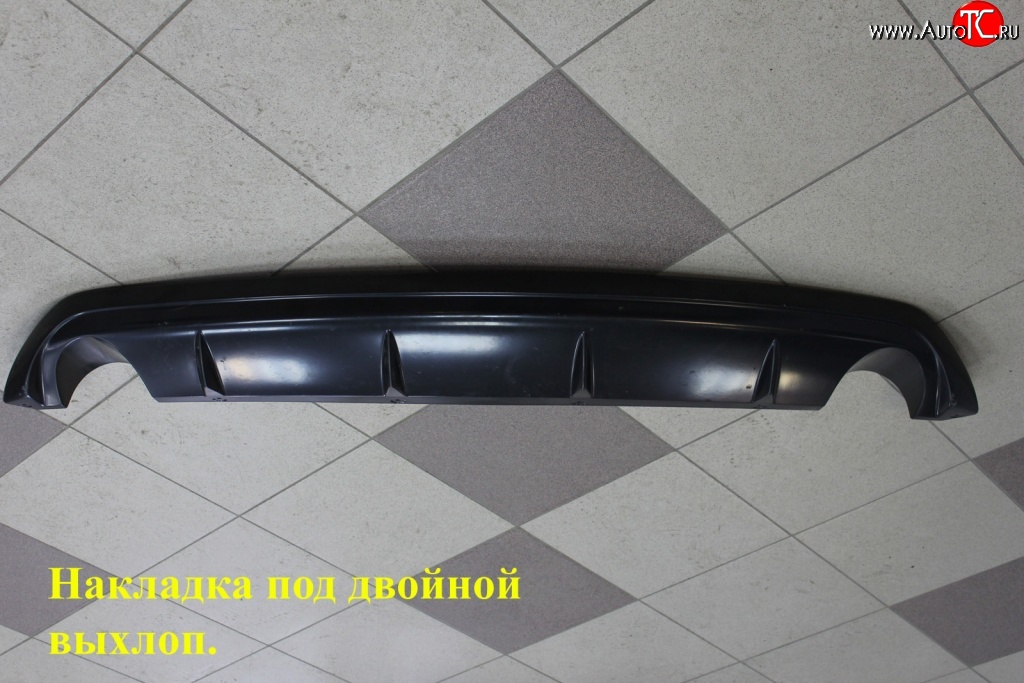 2 999 р. Диффузор заднего бампера Sport под двойной выхлоп  Hyundai Solaris  RBr (2010-2014) седан дорестайлинг (Неокрашенный)  с доставкой в г. Воронеж