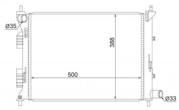 3 399 р. Радиатор двигателя (трубчатый, МКПП) SAT Hyundai Solaris RBr седан рестайлинг (2014-2017)  с доставкой в г. Воронеж. Увеличить фотографию 1